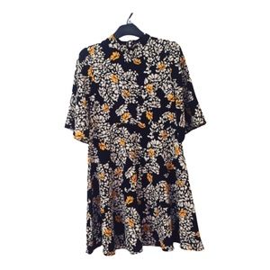 Zara Floral Short Sleeve Dress Sz S